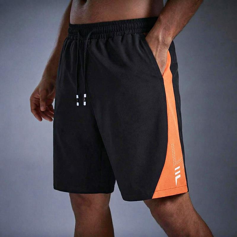 DOKI Heren Sneldrogende Sportschoolshorts Trekkoord Lichtgewicht Trainingsshorts Fitness Workout Hardloopshorts Casual Zomer Strandshorts M oranje