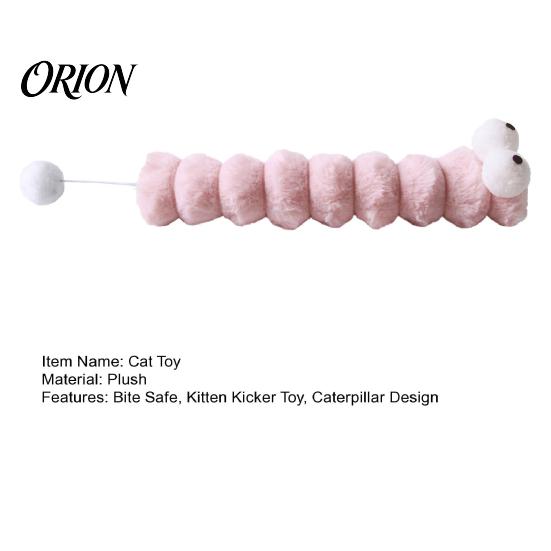 Cat Engagement Toy Plush Caterpillar Toy, Stuffed Chew Kitten Kicker for Cats with Tail Ball Biting Kicking Shaking Fun Interactive
