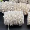 Symulowany łańcuch z pereł 5 metrów/opakowanie Białe Okrągłe Dekoracyjne Łańcuchy Perłowe Dostępne Rozmiary 4/5/6mm Ślubne Materiały DIY Ręcznie Robione ZYF