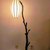 Teahouse Study Atmosphere Wabi-sabi Lantern Floor Lamp with Retro Branch Design