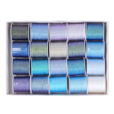 20 vnt. 6 gijų siuvinėjimo siūlai Spalvingi Mėlyni Violetiniai Rankomis pinti virveliniai Specialūs siuvimo siūlai