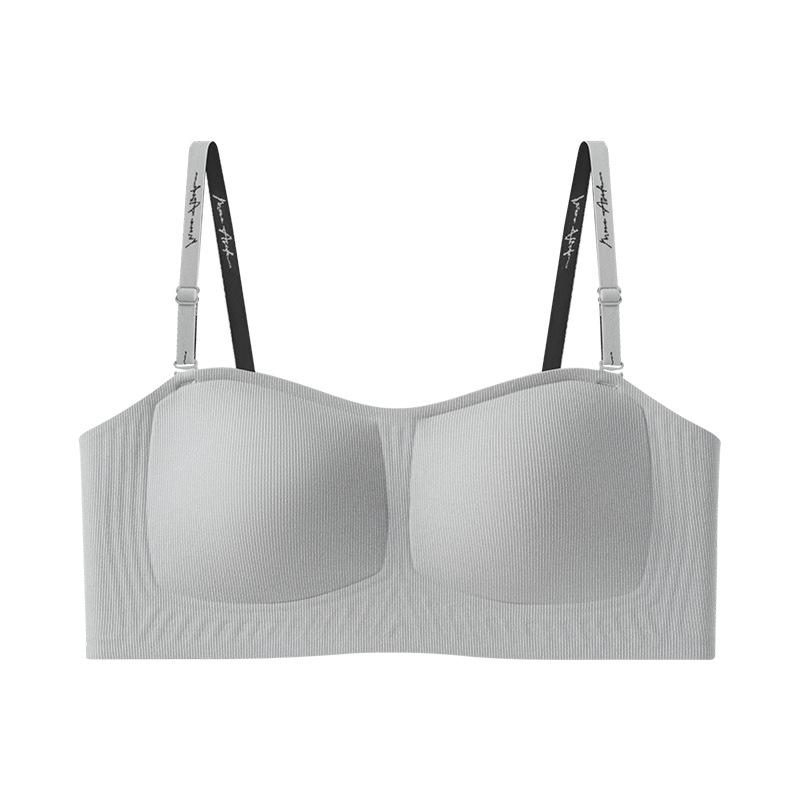 Seamless Wire-Free Bandeau Bra with Detachable Straps, Anti-Slip & Anti-Sagging Features, Side Support, Fixed Cups for Women.