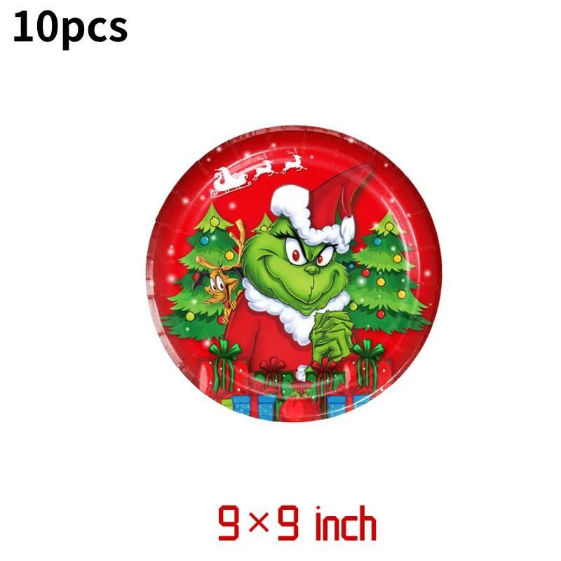 The Christmas Themed Party Decorations Supplies Set Plates Napkins Cups