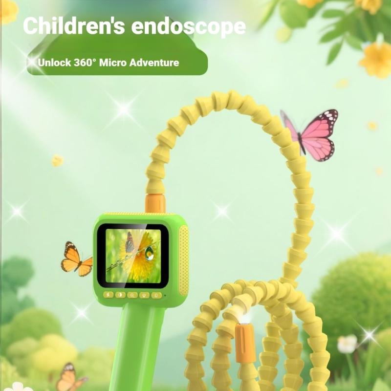 Kids Snake Camera Endoscope with Flexible Cable & IP67 Waterproof Camera Toy Lights ABS for STEM Learning Activity