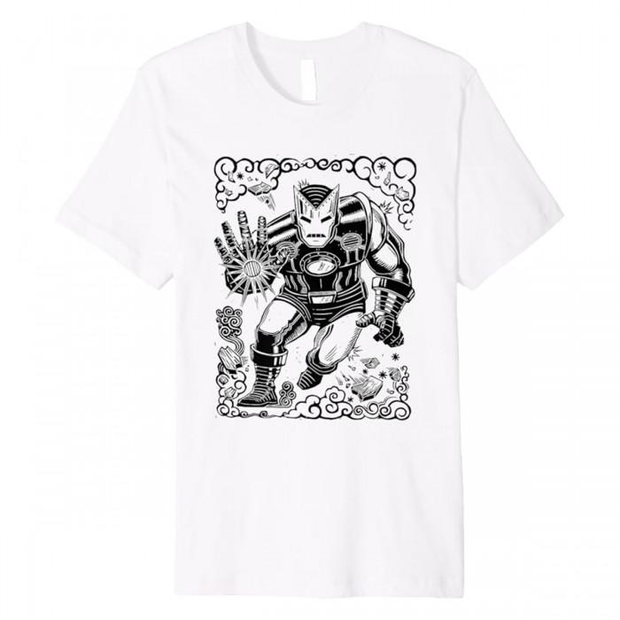 Iron Man Unisex Adult Linocut T-Shirt