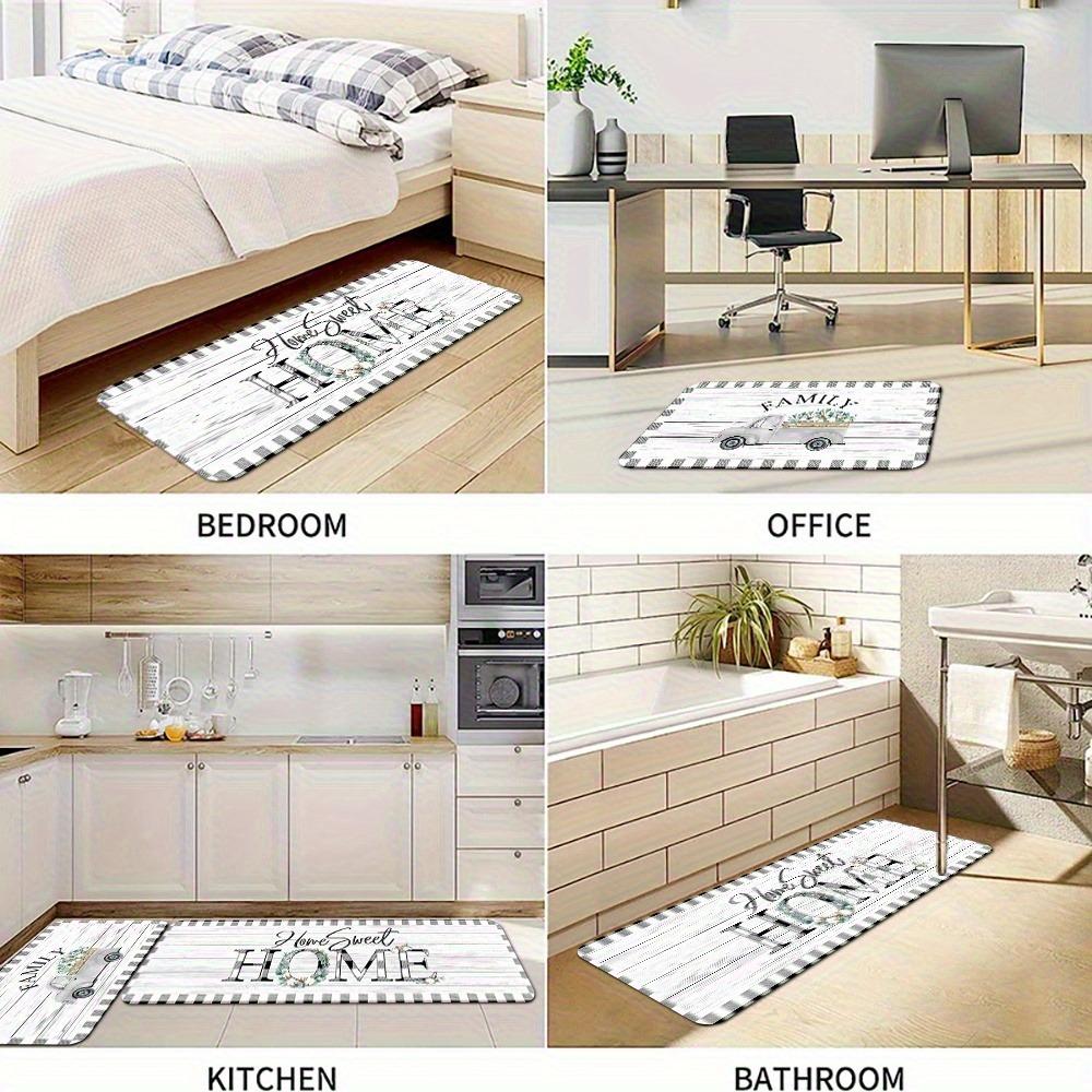 1PC Patriotic Star-Strippe Kitchen Rug Non-Slip Door Mat Pop Design Bathroom Rug Bath Mat Carpet for Home Sink Laundry Ecoreeree