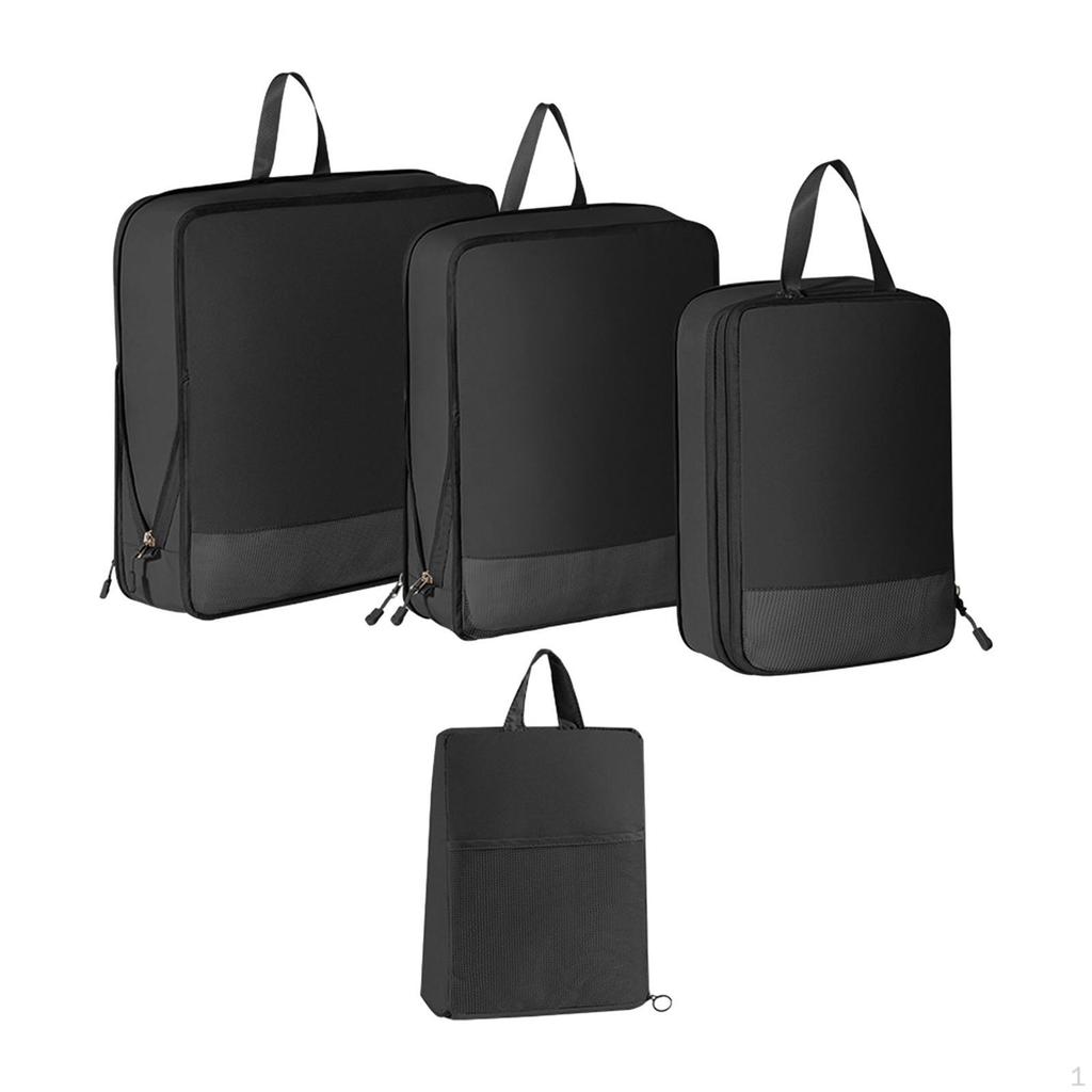 4 Stück Kompressions-Packwürfel Gepäckorganizer Handgepäck Koffer Reise-Aufbewahrungstasche