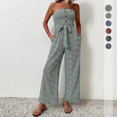 TikTok 2026 Summer Fashion Off-Shoulder Lace-Up Jumpsuit for Women
