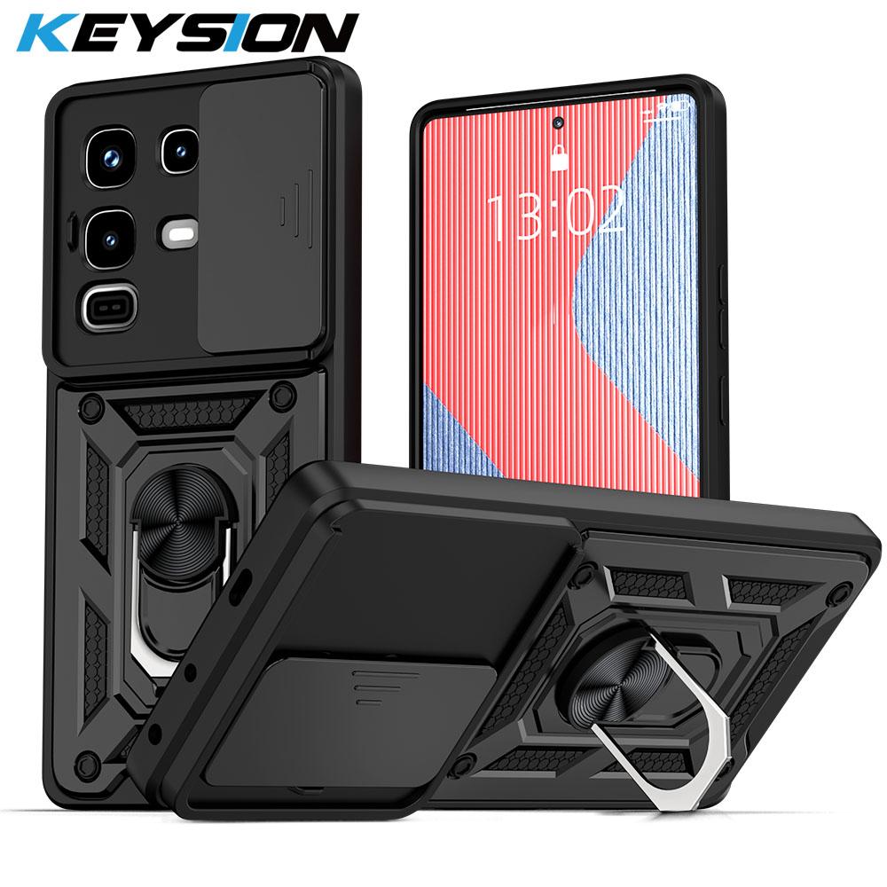 KEYSION Shockproof Case for Infinix Note 50 Pro+ 50S 50X 5G Slide Camera Protection Ring Phone Cover for Infinix Note 50 Pro 4G