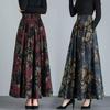 Summer Thin Mother Skirt High Waist Retro Big Swing Long Skirt