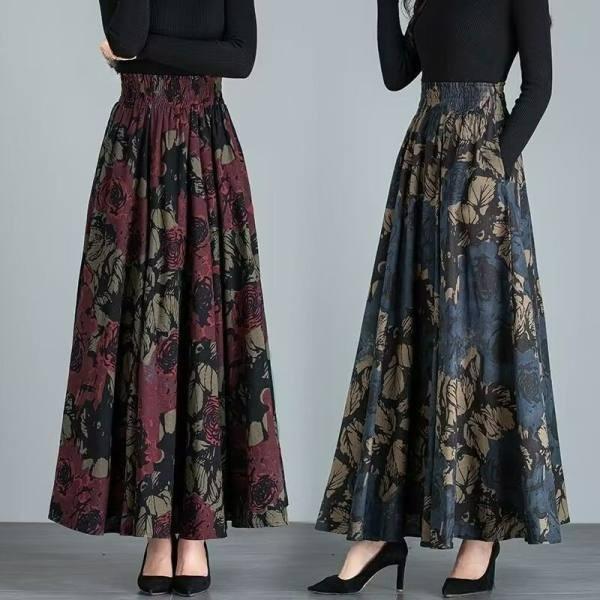 Zomer Dun Moederrok Hoge Taille Retro Grote Zwaai Lange Rok