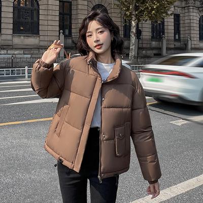 Short Eiderdown Cotton-padded Jacket Women's Winter New Short Padded Bread Suit Stand Collar Small Cotton-padded Jacket.