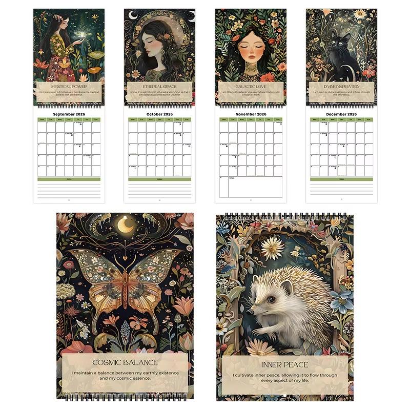 2026 Calendar Dark Magical 12-Month Monthly Planner Hanging Schedule For Home Decorative Bedroom Office School Wall Calendar