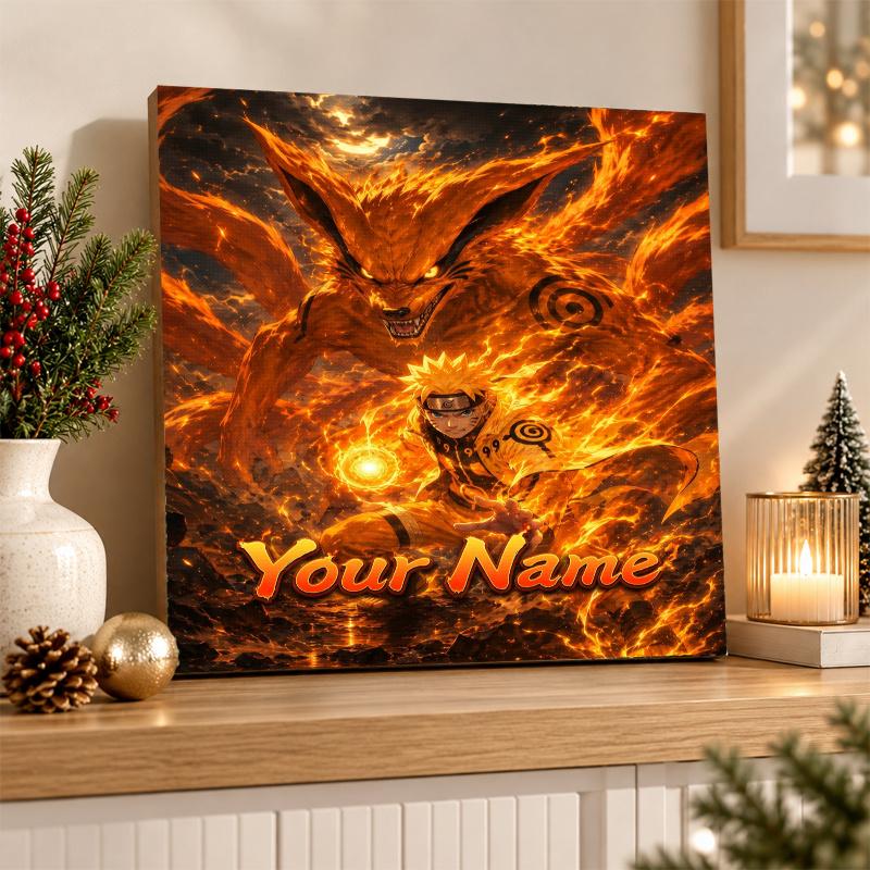 Kurama Naruto Custom Name Diamond Painting Personalized 5D Full Drill DIY Diamond Art Home Decor