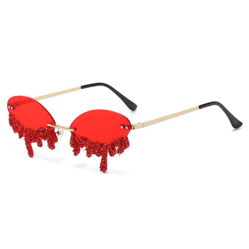 Summer Season Tear Frame Sunglasses Asymmetrical Shape Gradient Color Options
