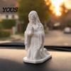 Durable 3D Printed Figure Western Realistic Ornament, Compact Sculpture, Matte White Hexagonal Base Ornament PLA Statue, Stable Decorative Religious