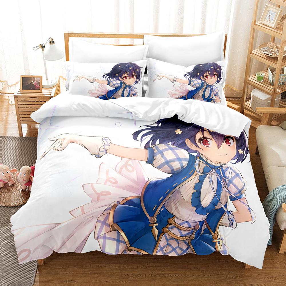 Hot Cartoon Zombie Land Saga Themed Bedding Kit Breathable Zipper Duvet Cover Pillowcases Cozy Home Bedroom Decoration