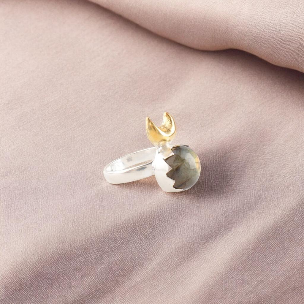 Rare Labradorite Gemstone 925 Sterling Silver Handmade Jewelry Anniversary Ring RR-58-25