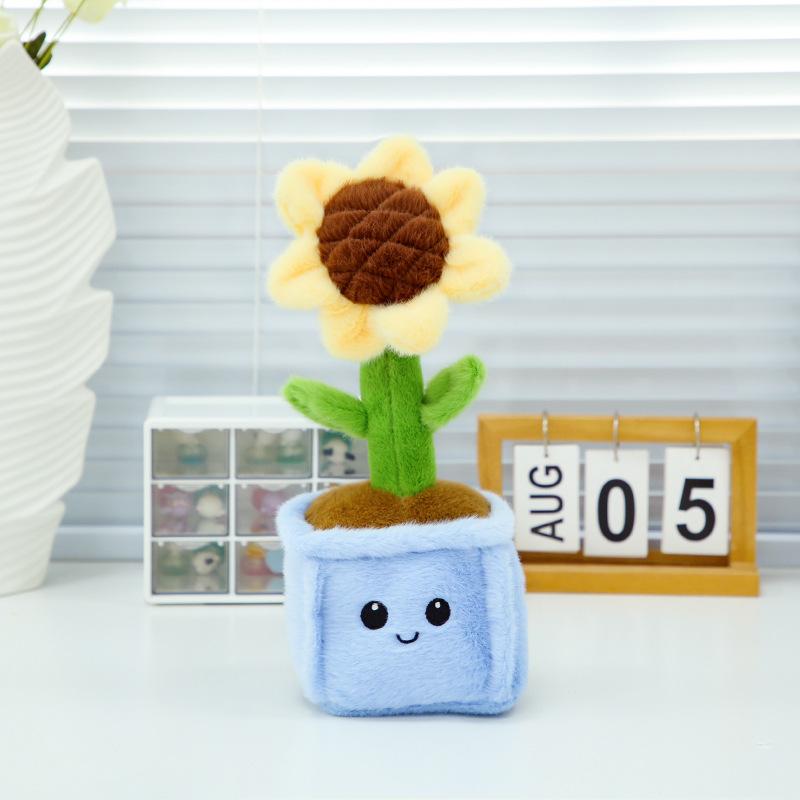 Cactus plant potted plush toy creative home ornament sun flower doll throwing gifts