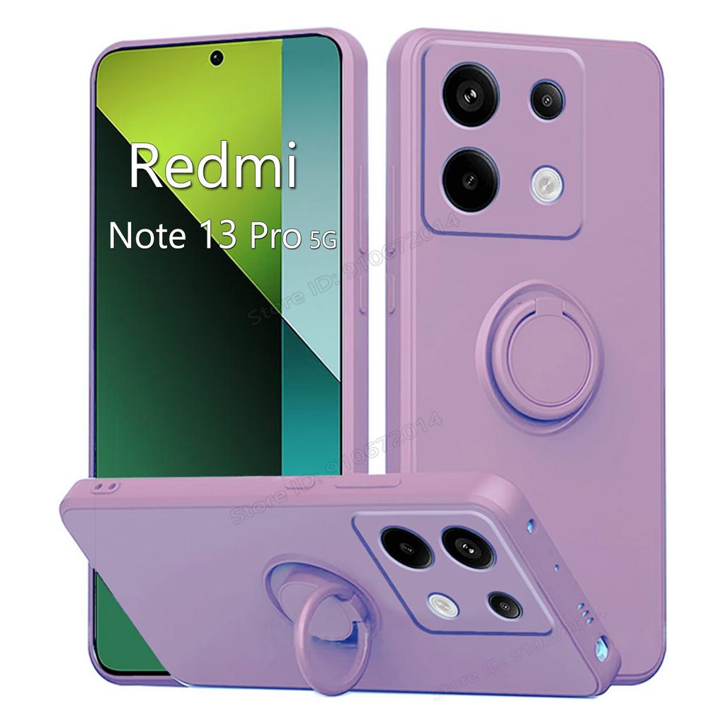 Pouzdro pro Xiaomi Redmi Note 13 12 Pro Plus 5G s držákem prstenu a stojánkem, silikonové pouzdro Redmi Note 12S 11S 10S 9S 8T 9 10 11 Pro kryt