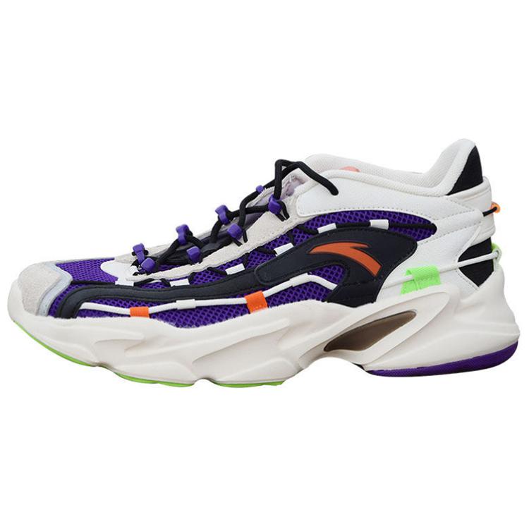 Anta Comfortable Retro Sports Low-Top Running Shoes Men sneakers White Purple 112028889-4