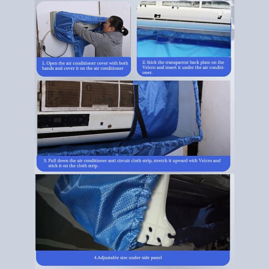 Air Conditioning Cover Waterproof Labor-saving Polyester Air Conditioning Cleaning Bag with Water Pipe