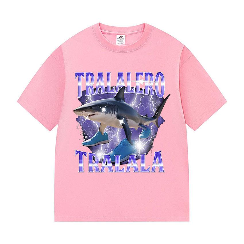 Tralalero Tralala Funny Shark Meme Italian Brainrot Hot Sale 2025 T Shirts Man Woman Fashion High Quality Cotton Tees Streetwear