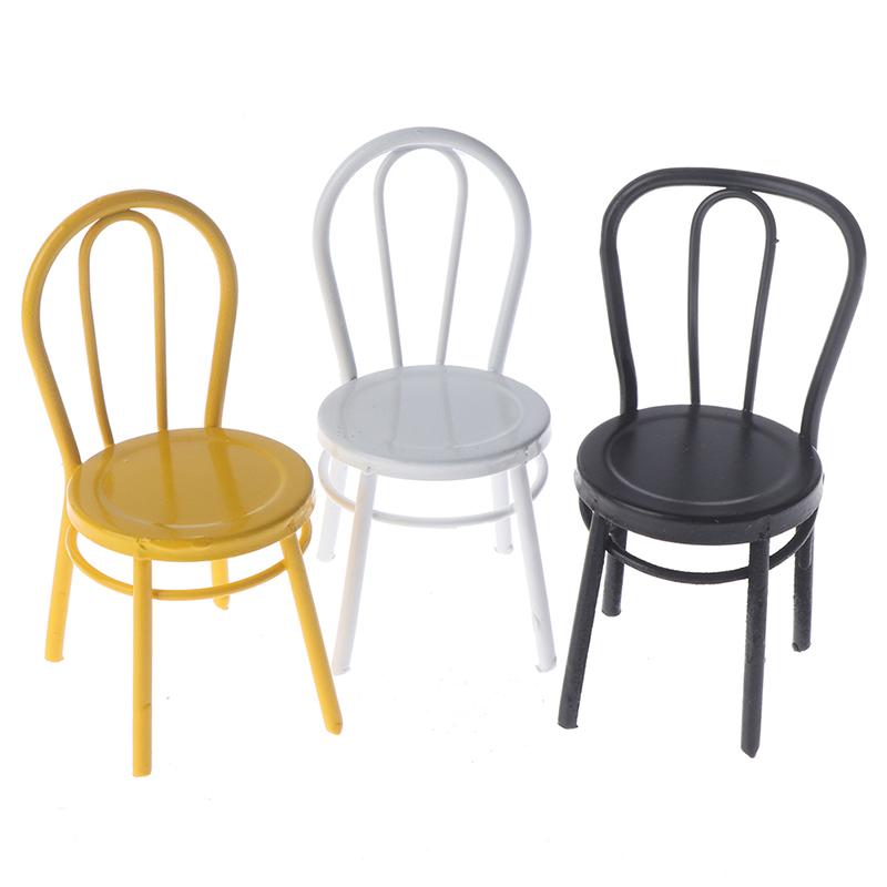 1/12 Dollhouse Miniature Furniture Metal Chair Doll House Accessories