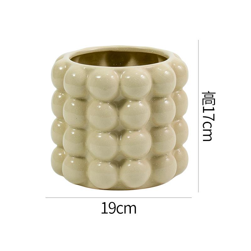 Nordic Style 3D Ceramic Vase Flower Arrangement Device Pen Holder, Makeup Brush, Storage Jar Flower Pots Home Decor