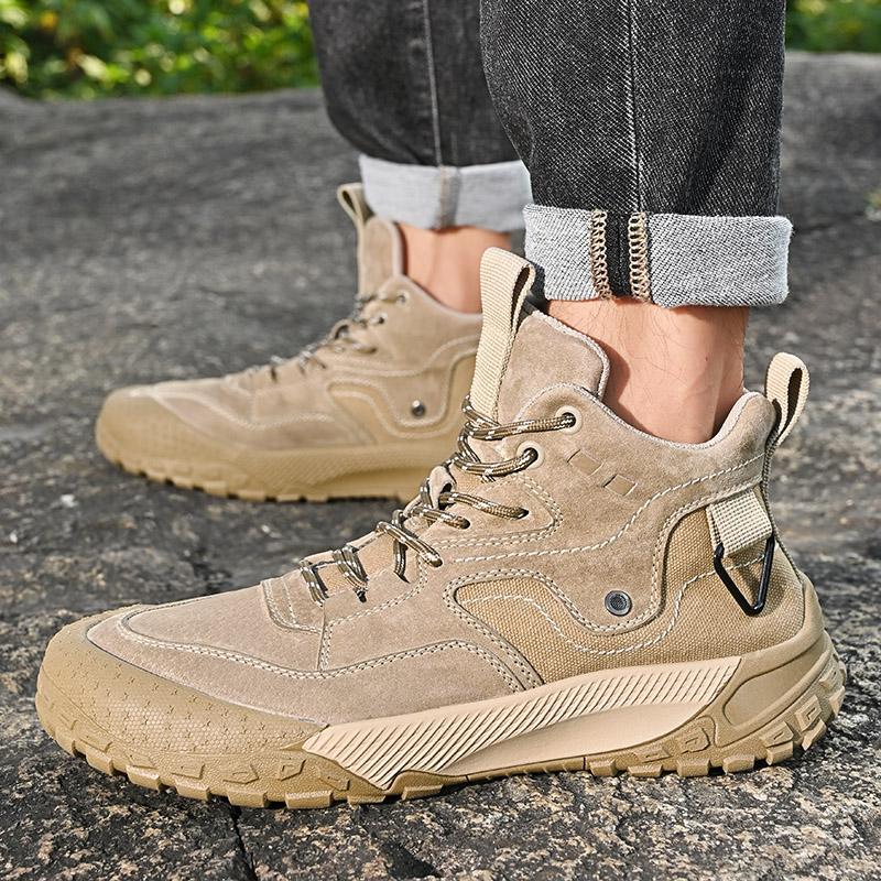 Fashion Men Genuine Leather Snow Boots Man Winter Anti Slip Plush Indoor Warm Cold Proof Boots High Top Lace-Up Outdoor Sport Work Boots