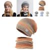 Knit Hat Set For Winter With Gradient Color Acrylic Fiber Material And Ear Protection For Casual Wear