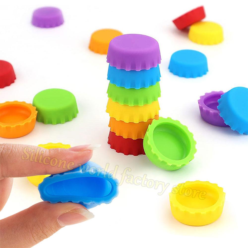 SW 12/6/3PCS Silicone Fresh-keeping Bottle Cap Soda Beer Sealed Caps Red Wine Stopper Vinegar Barware Soy Sauce Bottle Cover