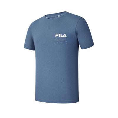 Série Fitness Versátil Moda Esportivo Casual Confortável Simples Ajustada Camiseta Manga Curta Masculina Tops Azul Luar A11M521106F-RB