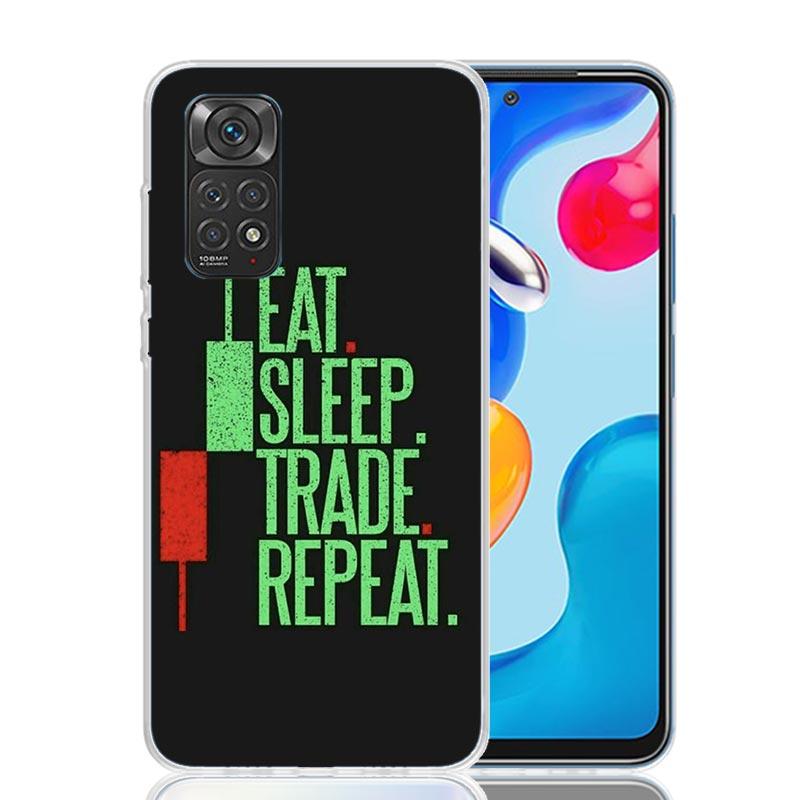 Trade Investment Forex Stock Market Phone Case For Xiaomi Redmi Note 15 14 13 12S 12 Pro Plus 11S 11E 11 11T 10S 10 Art Soft Pat