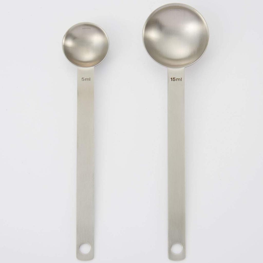 MUJI Measuring MCD54A6S Long-Handled Spoon, Small, Silver,