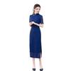 Red cheongsam skirt new improved young temperament spring and summer flower-cut long short-sleeved cheongsam