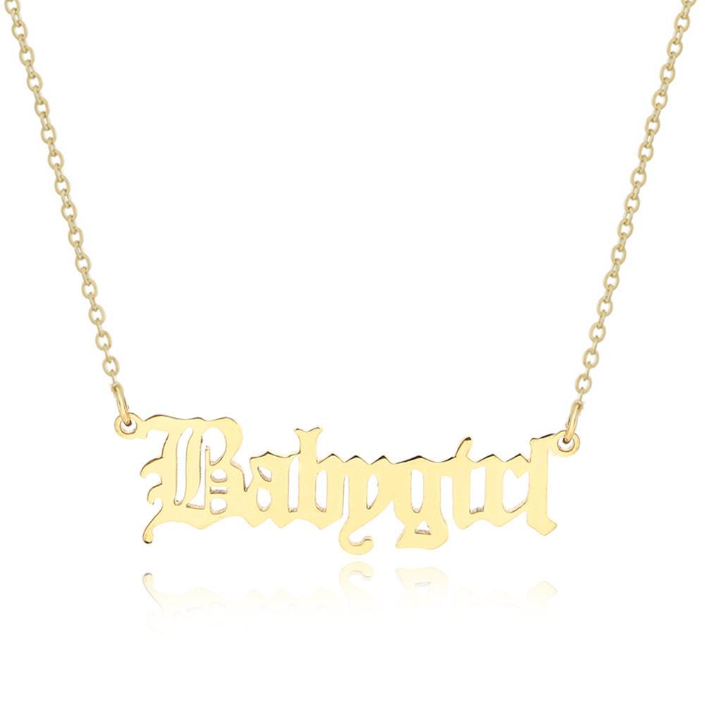 

Simple Yet Chic Babygirl Letter Necklace Made Of Durable Alloy For Everyday Wear Gold Babygirl