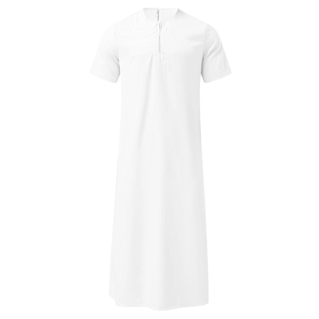 2025 Herren Muslimisches Gewand mit Reißverschluss, einfarbig - Naher Osten & Dubai Stil