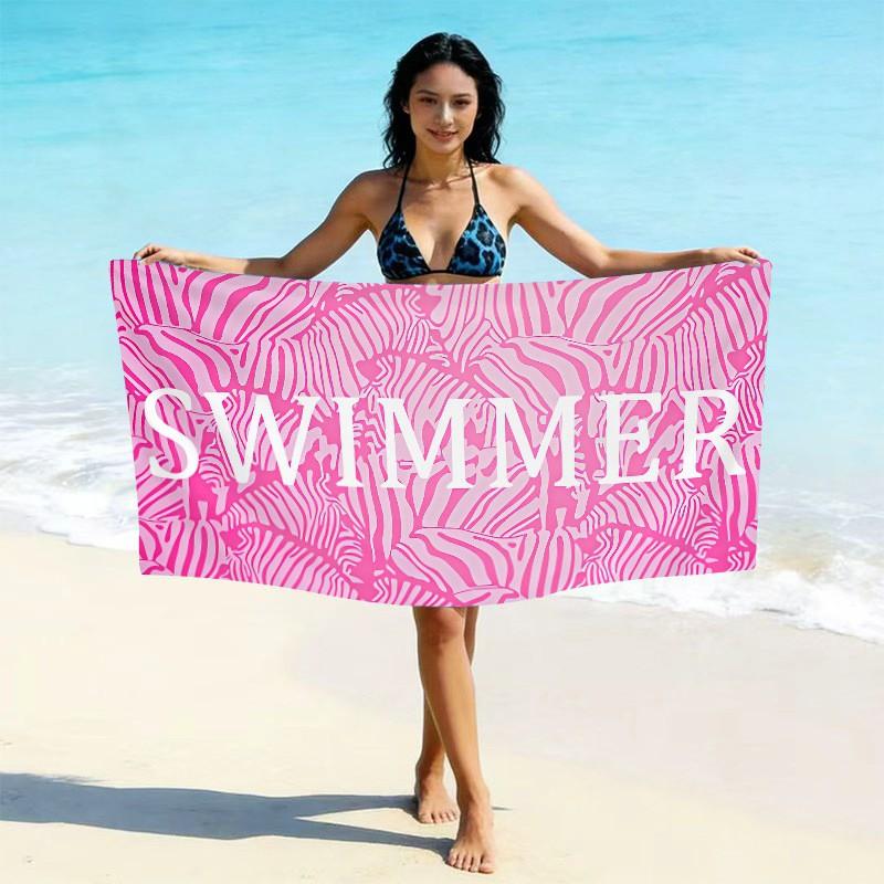 Ultrafine Microfiber Beach Towel Thick Quick Dry Bath Absorbent Swim Custom Print Design Adults Kids Pool Travel