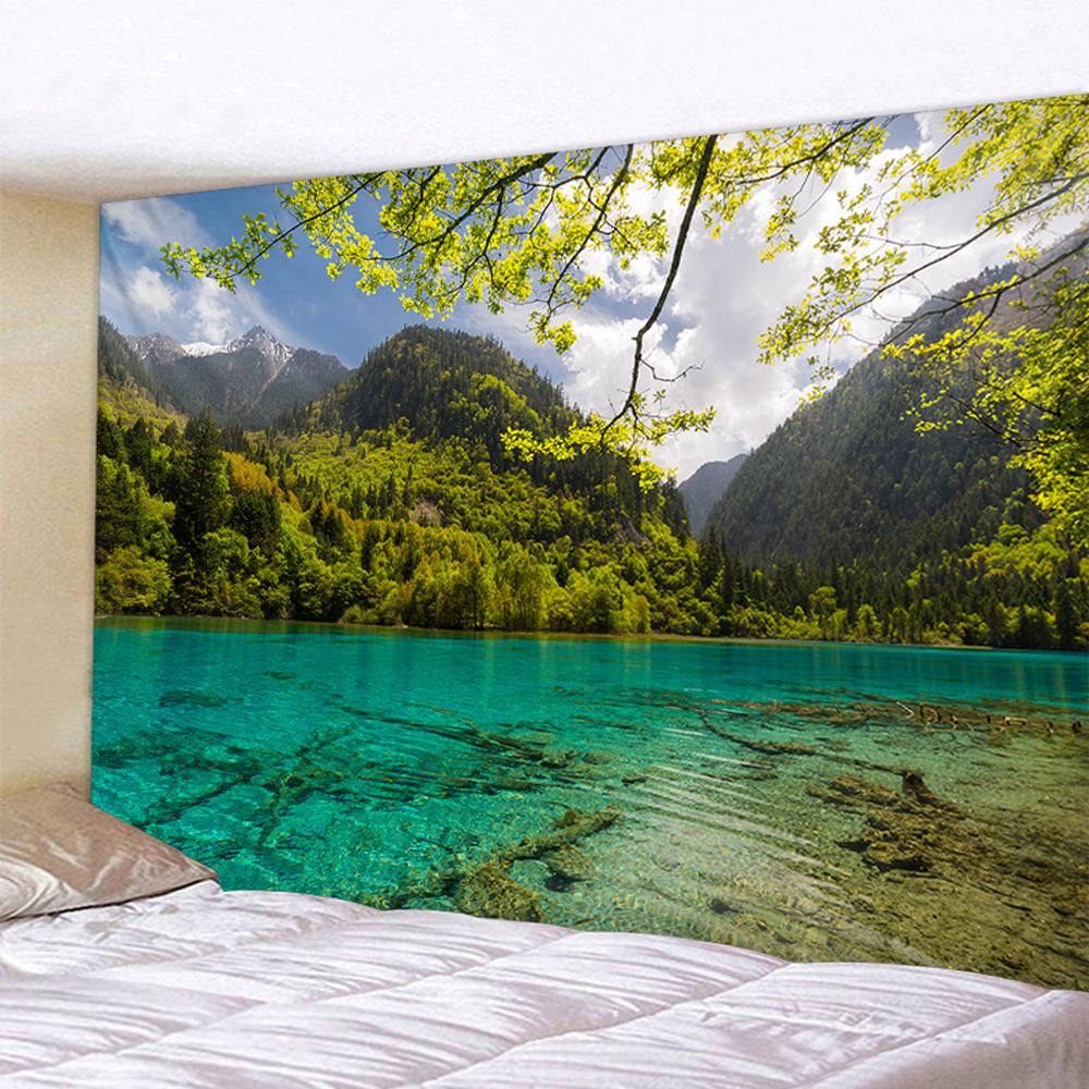 Krásná pláž Přírodní scenérie Tisk vzoru Gobelín Domácí ložnice Obývací pokoj Nástěnná dekorace Pozadí Látková gobelín