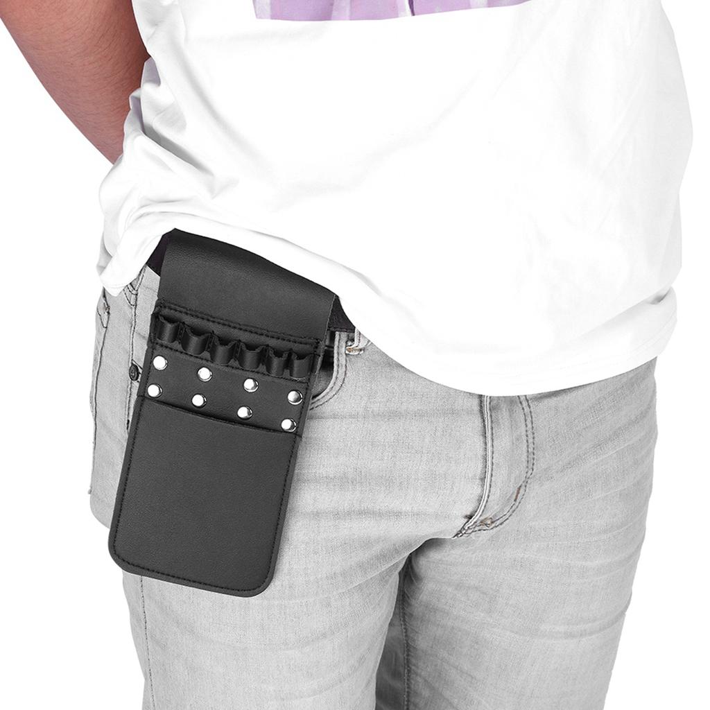 Portable Quiver PU Leather 6pcs Waist Holder Bag Bow Archery Equiptment(Black)