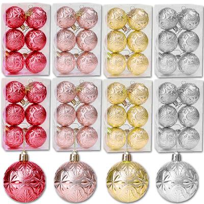 6/12PCS Christmas Ball Ornaments Xmas Tree Hanging Pendant Sets 5cm Colorful Ball Decoration for New Year Christmas Home Party