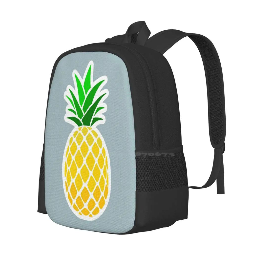Pristine School Bag Big Capacity Backpack Laptop Pineapple Fruit Simple Yellow Green Classic
