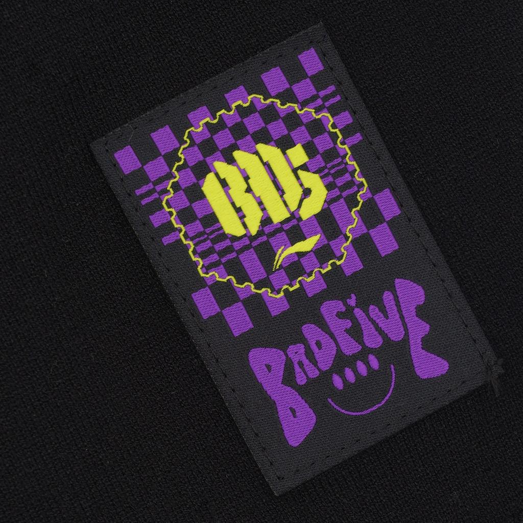 Li Ning Badfive Holiday Carnival Letter Print Round Neck Pullover Vest Women Vests Black AMVS006-3