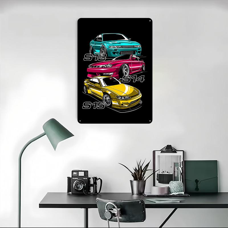 Sports Car Silvia S13 Office Decoration Gaming S14 Home Decorations Bar Accessories House Desk Decor Wall Art of Murals Interior
