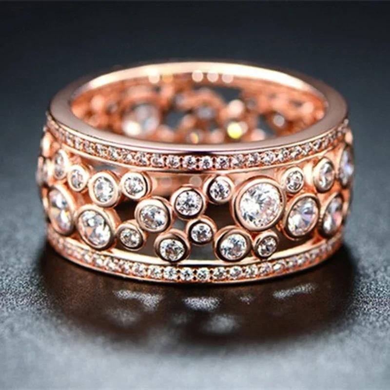 

Wide Version Full Set Zircon Couple Geometric Classic Ring Fashionable, High-End, Shiny, Personalized Bridal Wedding Accessories 10