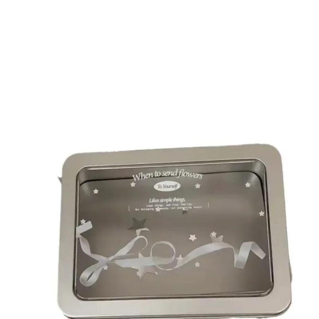 1 Piece Creative Design Kpop Photocard Organizer Sliver Color Bow Stationery Desktop Holder Portable Mini Stuff Storage Box