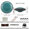 Hluru Glucophone 13 Inch 15 Notes Steel Tongue Drum Key D Ethereal Drum Yoga Meditation Musical Instrument