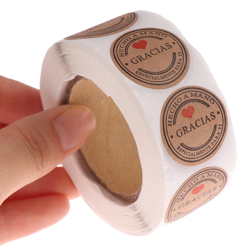 500Pcs Gracias Spanish Thank You Labels Stickers Handmade Scrapbooking Sticker