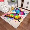 Colorful Rainbow Butterfly Paint Splash Area Rug, Non-Slip Soft Carpet for Living Room Bedroom, Vibrant Art Decor Floor Mat